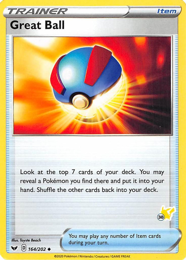 Great Ball (164/202) (Pikachu Stamp #38) [Battle Academy 2022]